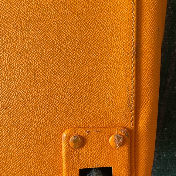 T. Anthony Authentic Italian Leather Bright Orange Carryon - Orig. $2,000! - Picture 8 of 16